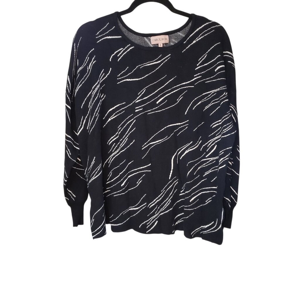 Carol Rose Women's Sweater Color Black White Size XL